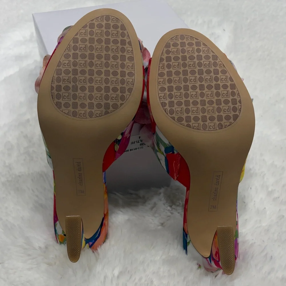 Charles David Colorful Floral Heels,size 7M - Picture 10 of 17